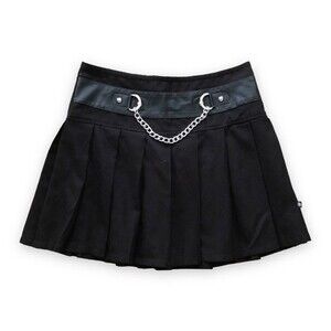 Royal Bones By Daang Goodman Black Pleated Chain Mini Skirt Mall Goth Emo